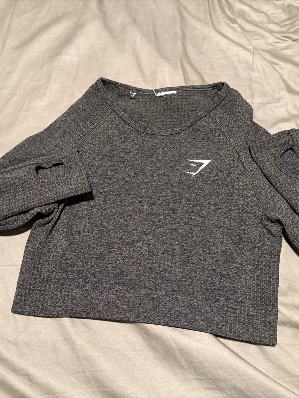 Gymshark Charcoal Crew Neck Cropped Sweatshirt